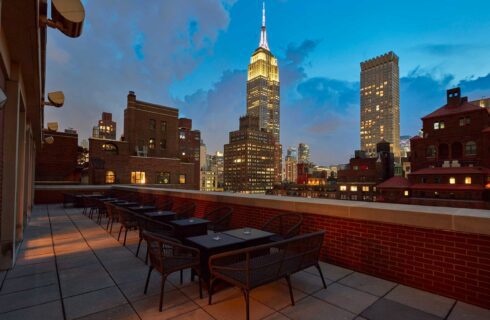 The Prince Kitano New York Rooftop night sky